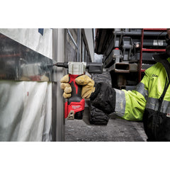 Milwaukee 2550-20 side profile highlighting 6.5 inch compact size for tight areas