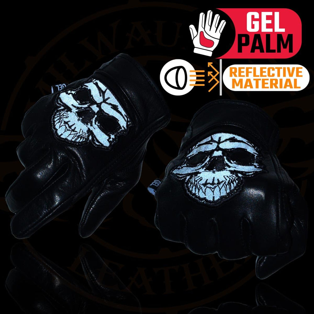 Milwaukee Leather gel palm closeup highlighting vibration damping