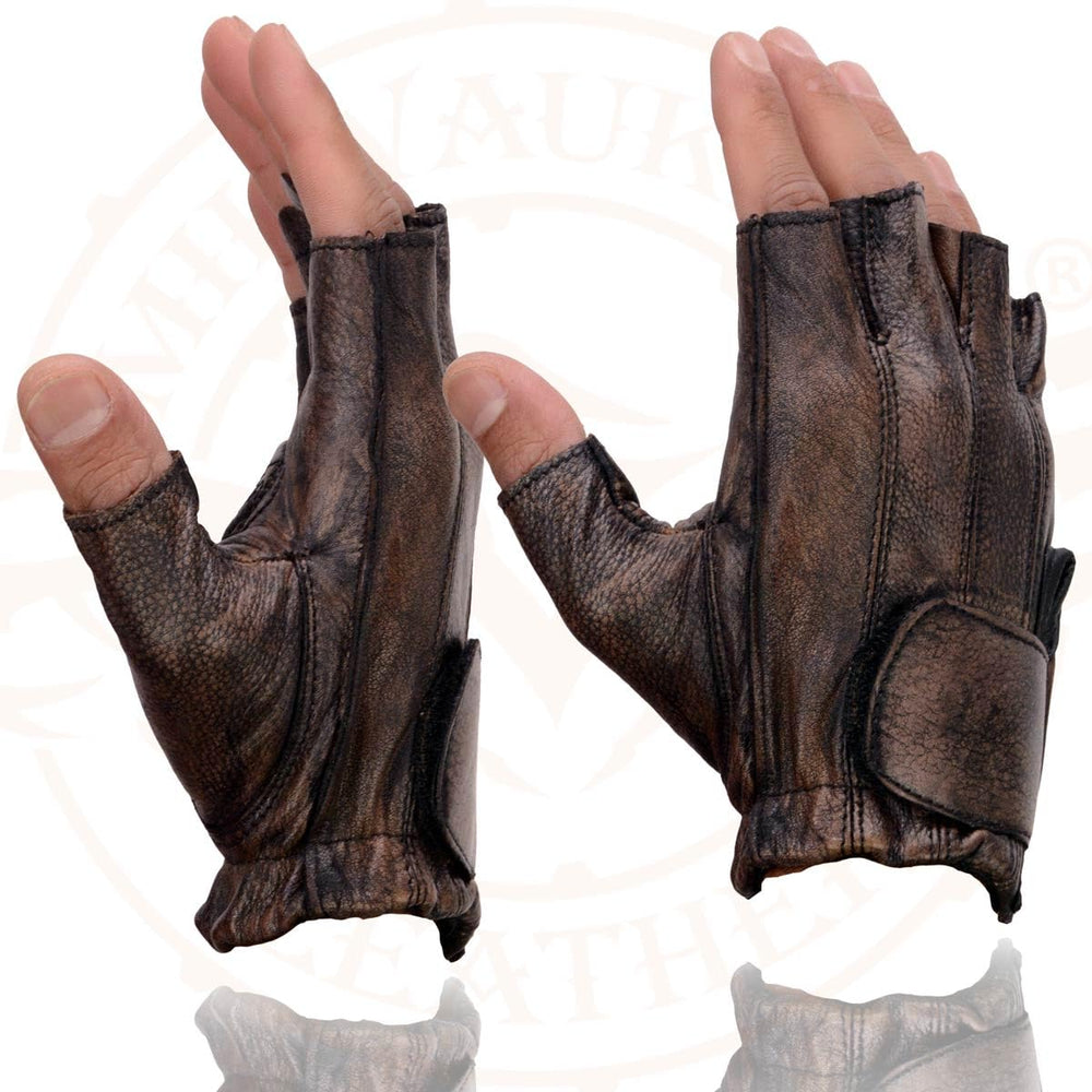 Milwaukee Leather MG7561 fingerless tip closeup showing fingertip dexterity and control