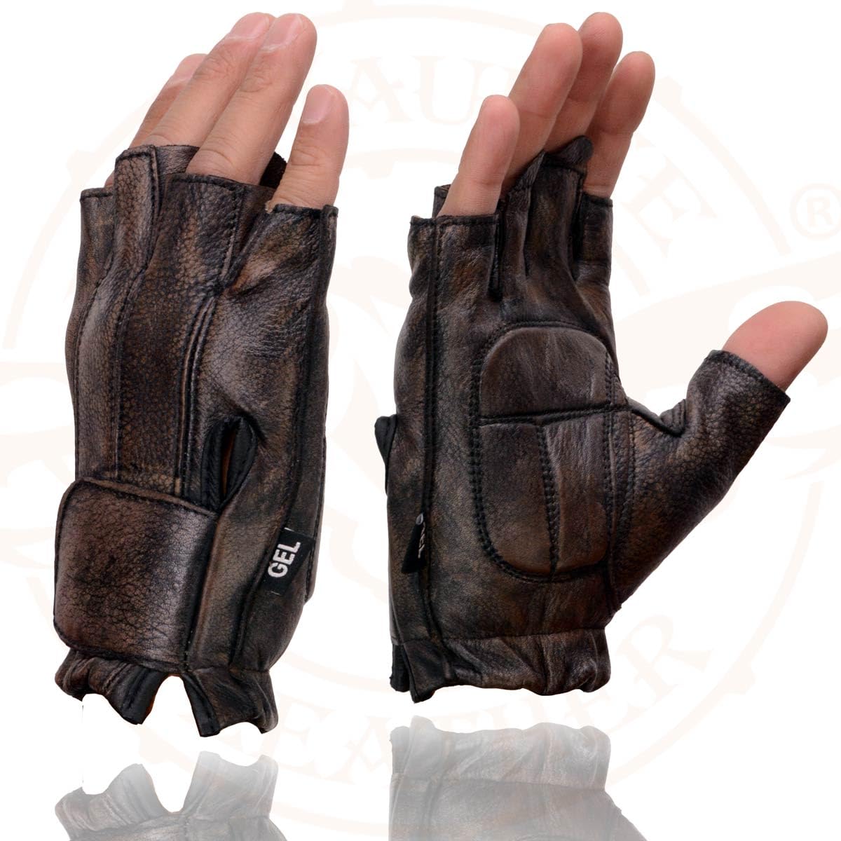 Milwaukee Leather MG7561 on hands while riding showing grip and handling benefit