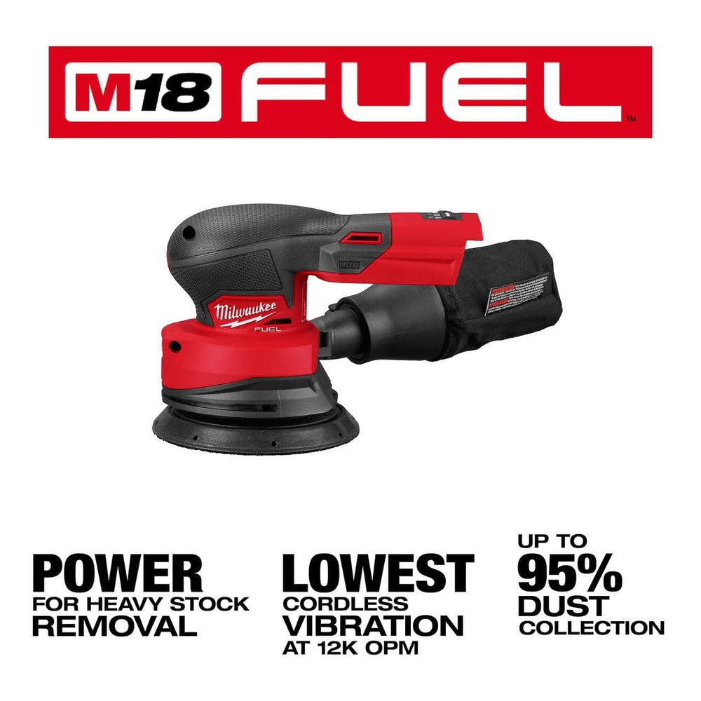 Milwaukee M18 FUEL sander in use on wood delivering fast material removal
