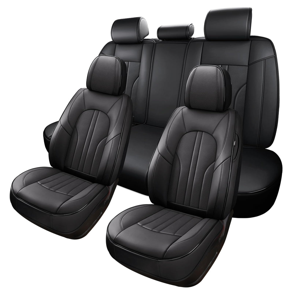 MINGBRON front seat cover packaging showing full set and benefits