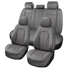 MINGBRON front seat covers installed showing sleek gray finish and protection