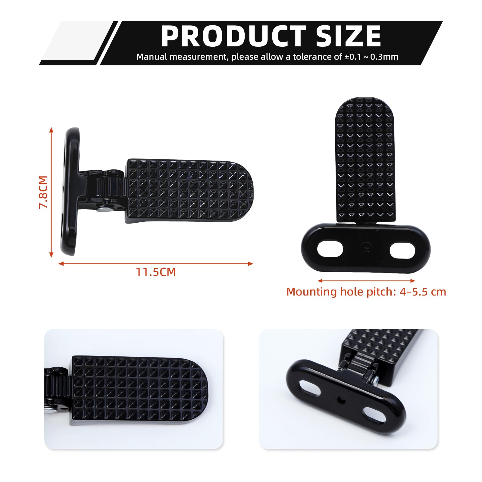 Minho foot peg side profile highlighting slim durable silhouette benefit