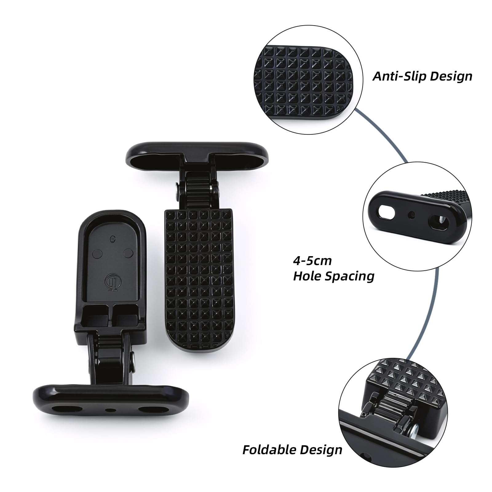 Minho foot peg with M6 bolt scale showing size and compatibility benefit