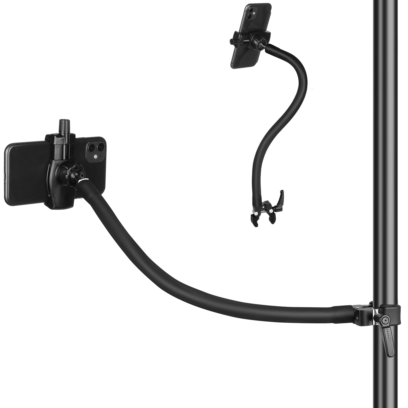 Mippko front view clamped to mic stand showing stable mount