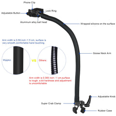 Mippko gooseneck silicone texture for comfortable grip and durability