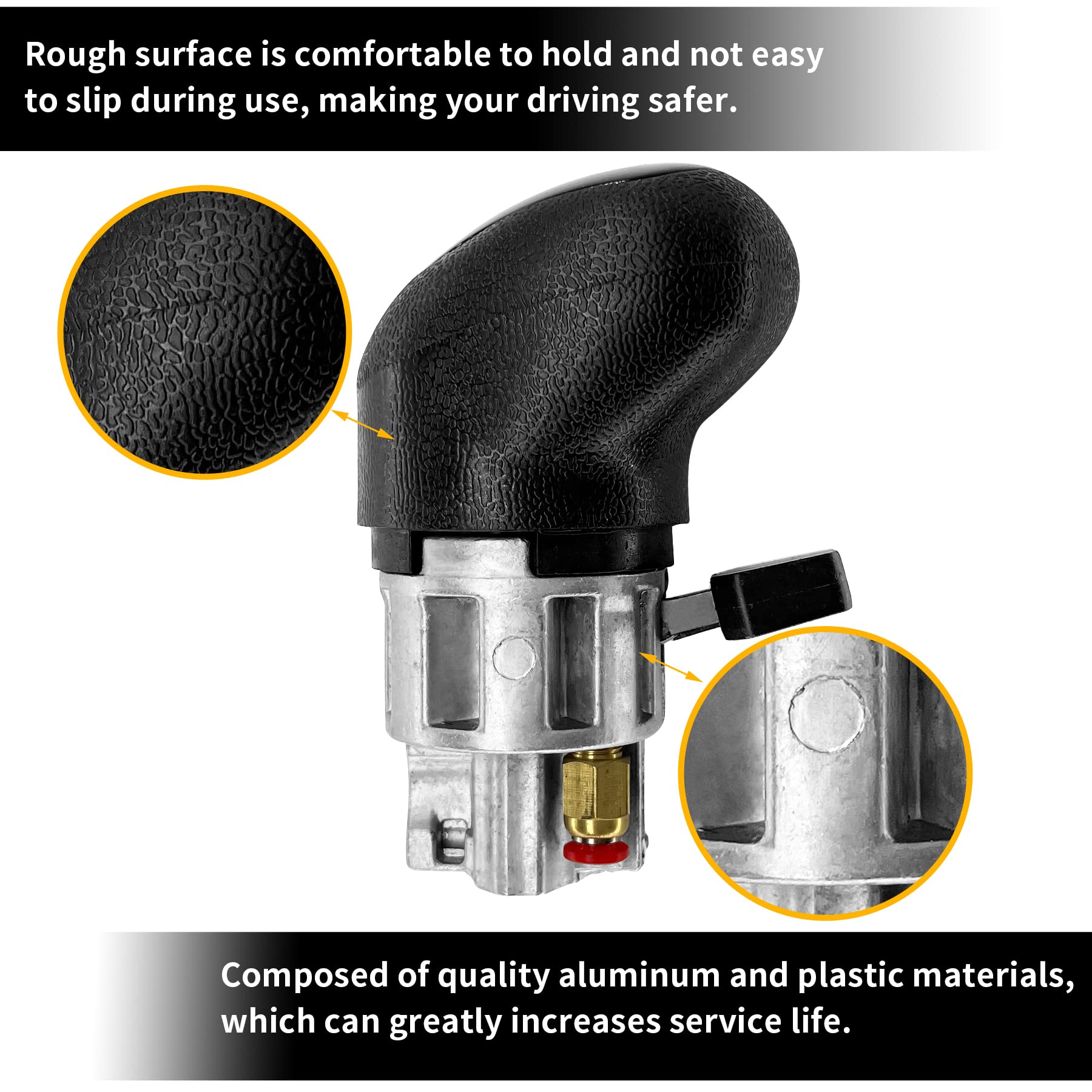 Misakomo installed on shifter demonstrating easy replacement and seal benefit