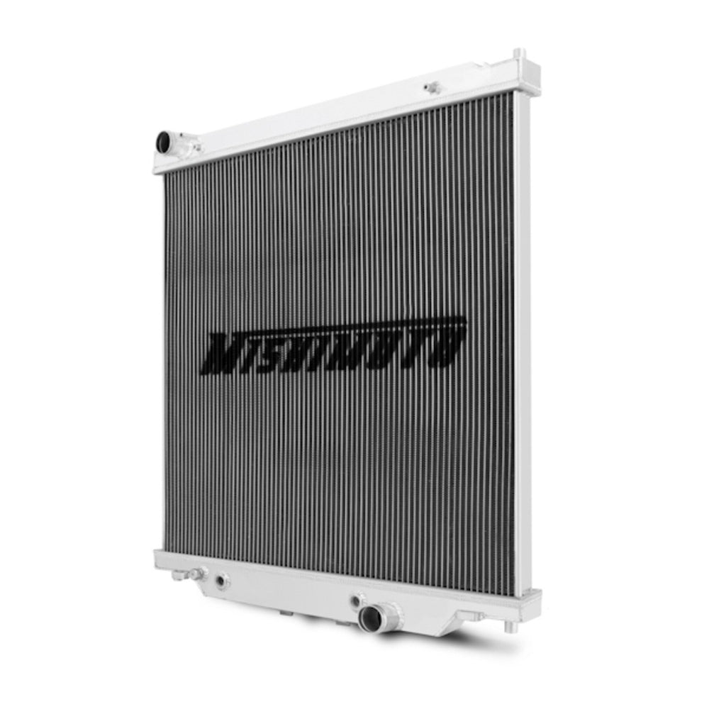 Mishimoto TIG-welded end tank detail demonstrating durability