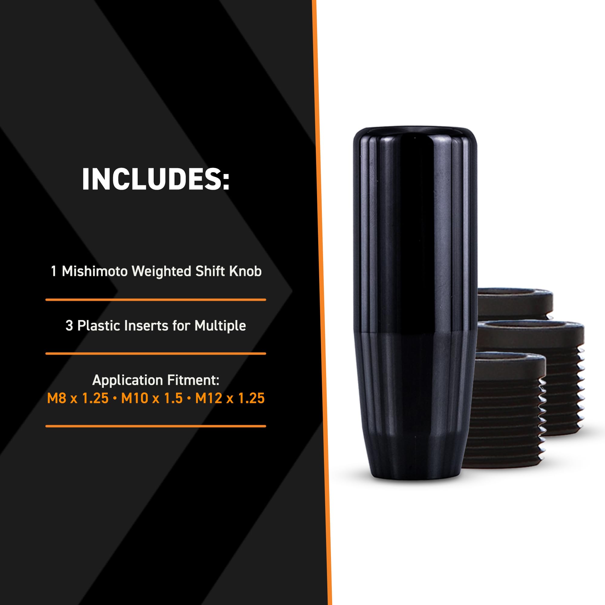 Mishimoto three thread adapters displayed for wide vehicle compatibility
