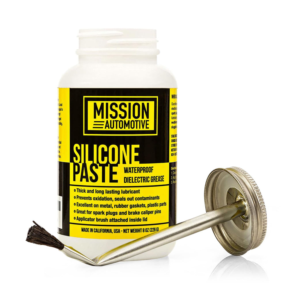 Mission Automotive front label showing product name and 8 oz size, protects connectors