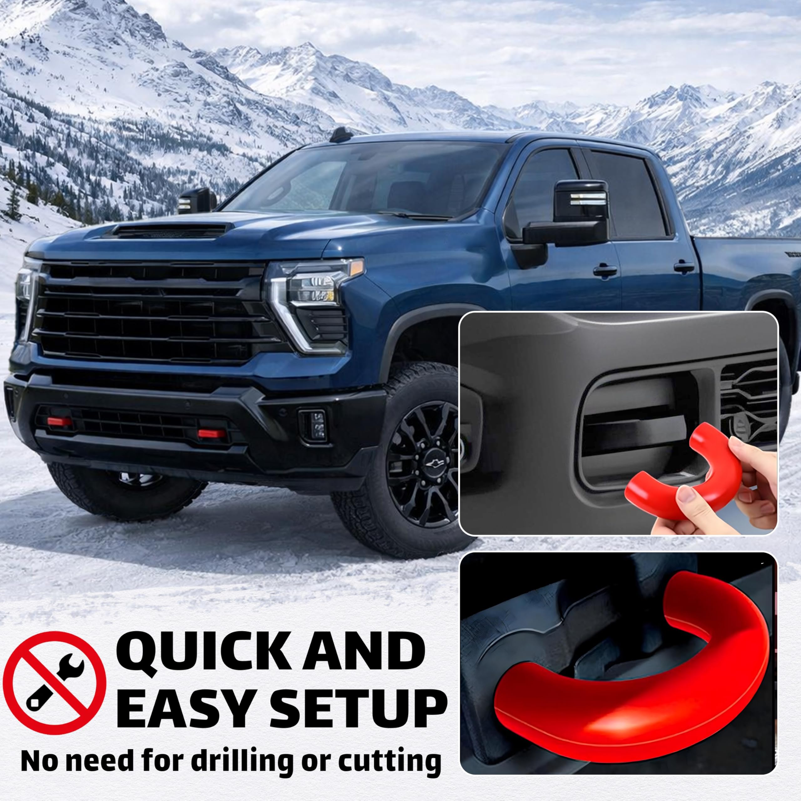 MITANLUXI on truck front adds red accent and protected tow area