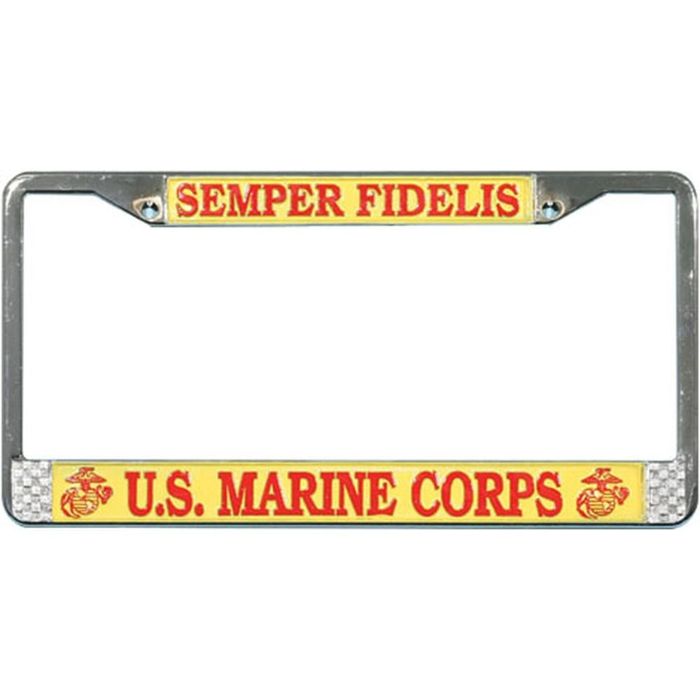 Mitchell Proffitt front view chrome plate frame showing full Semper Fidelis display and durability
