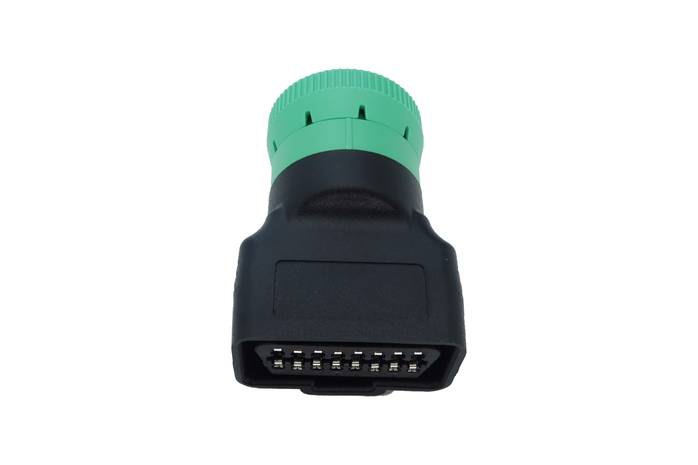 MITOB adapter plugged into a vehicle’s green J1939 port demonstrating secure fit