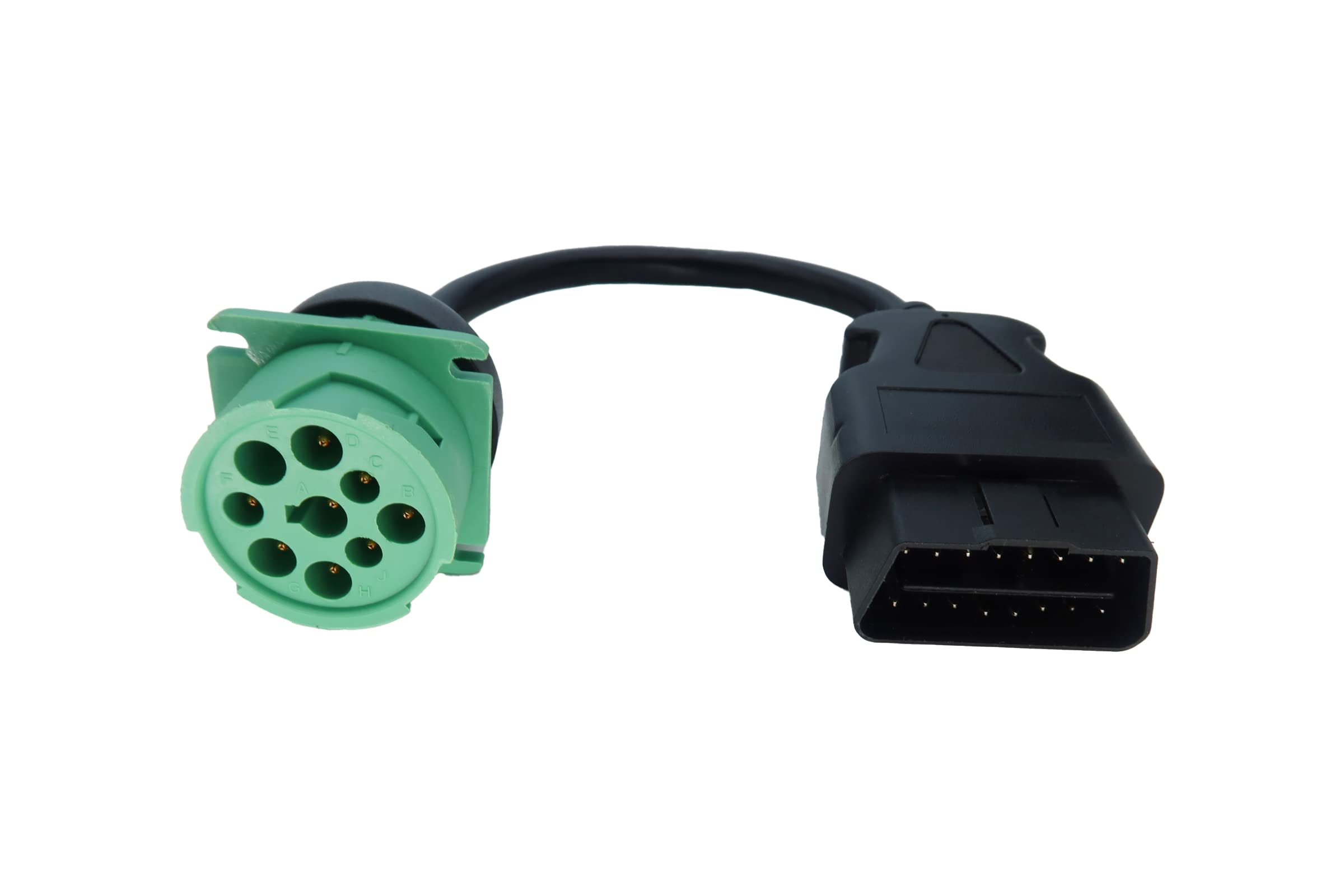 MITOB front OBD2 male connector showing secure plug and easy grip