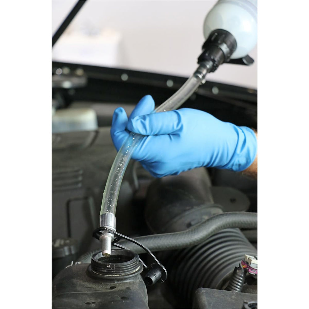 Mityvac translucent reservoir detail enabling quick fluid visibility and level checks benefit
