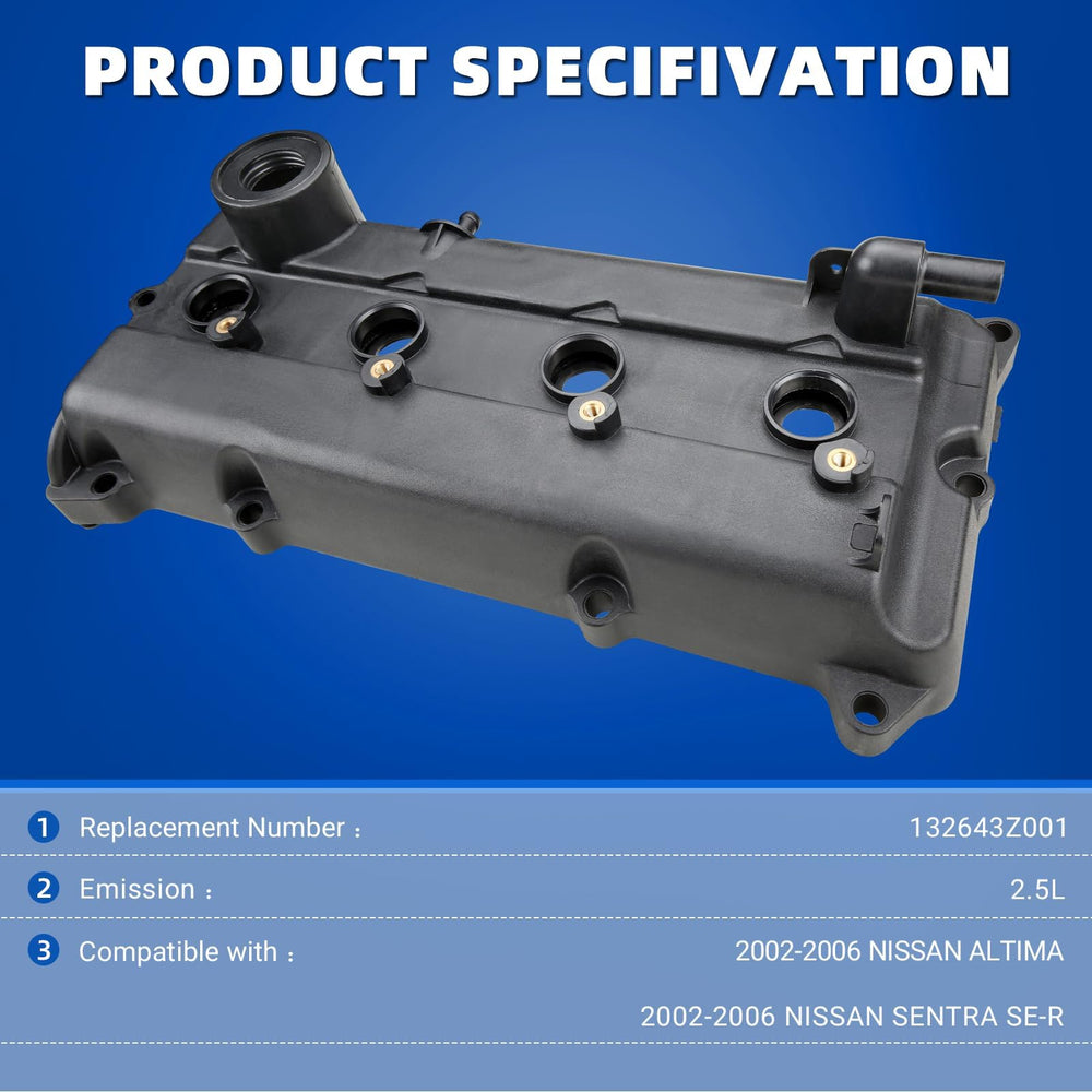 MITZONE valve cover installed on engine showcasing factory fit and finished appearance