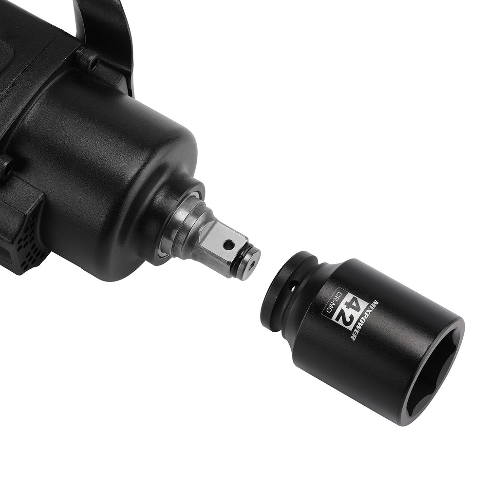 MIXPOWER socket on garage bench with tools highlighting professional workshop reliability