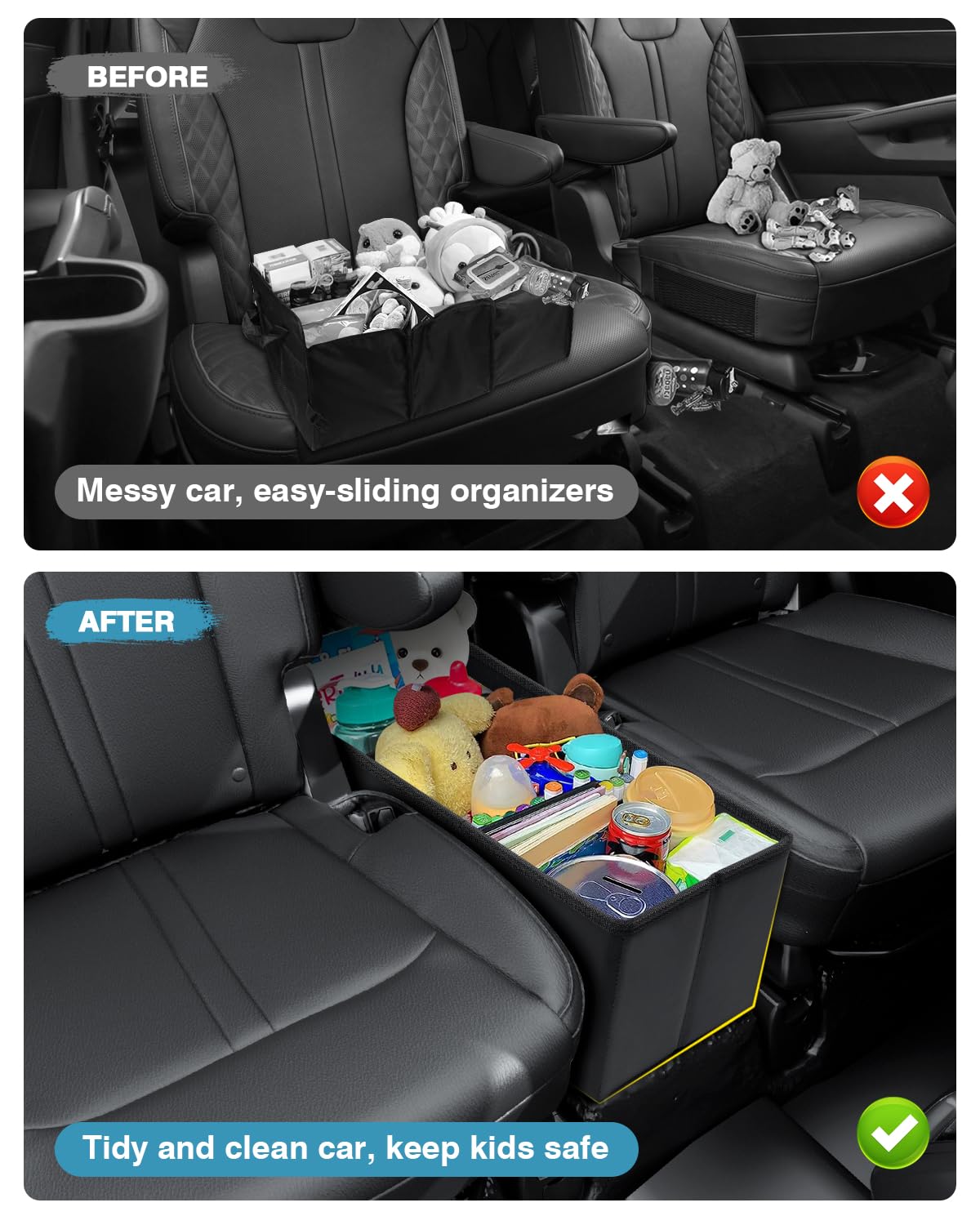 Mixsuper Liner filled with kid toys demonstrating organized travel ease