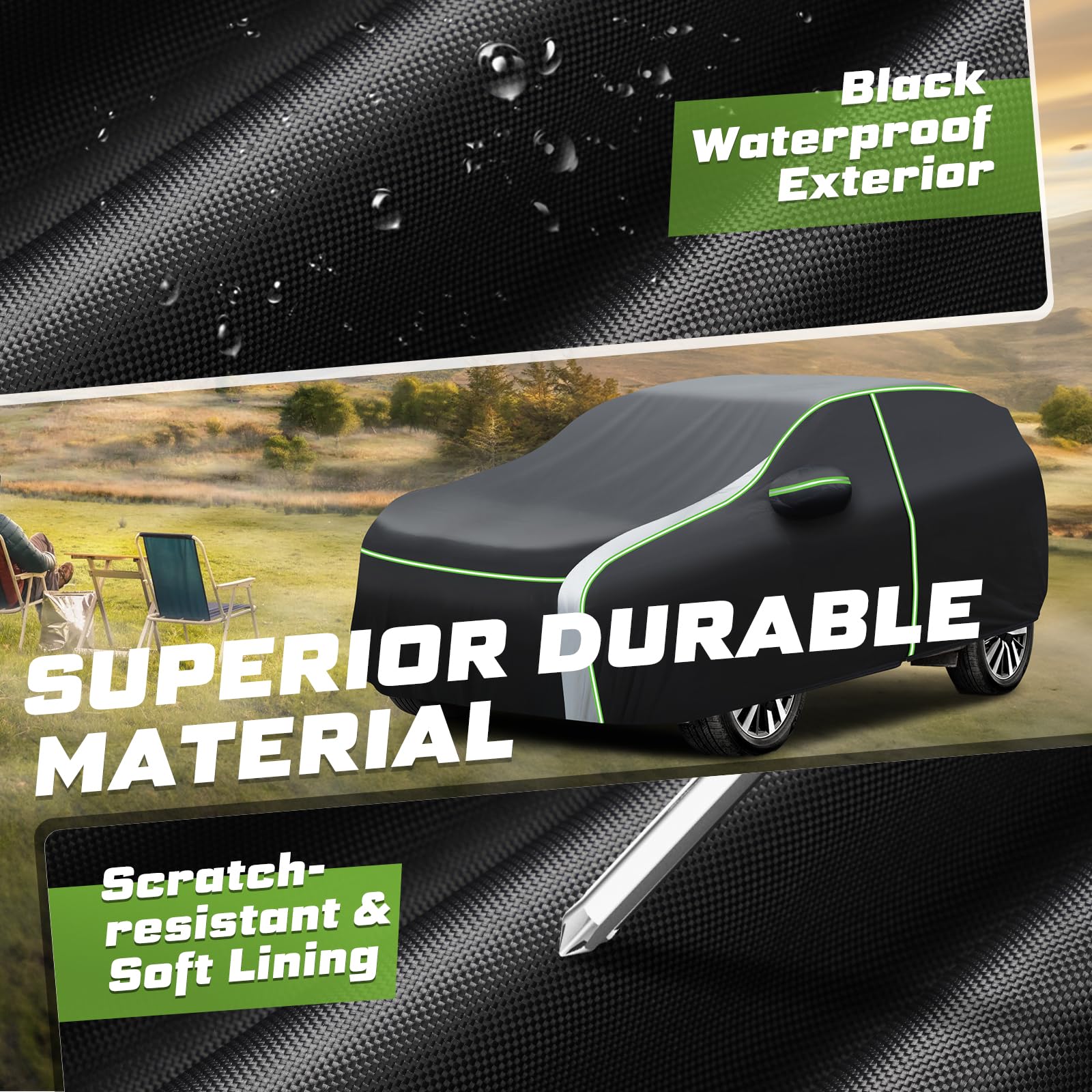 Mixsuper Liner windproof strap fastened underneath to secure cover in wind