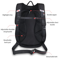 mjmoto open top displaying interior pockets and organized storage