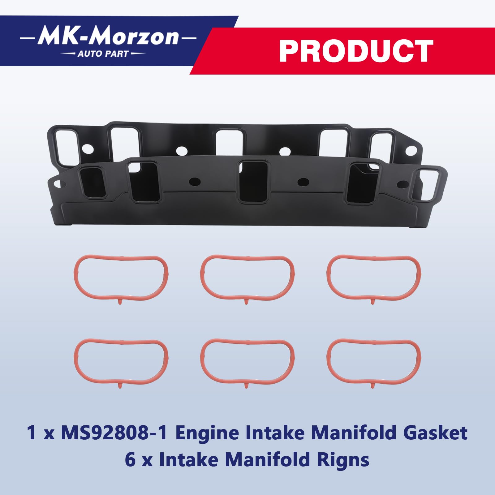 MK-Morzon gasket installed on an engine intake manifold demonstrating fitment and restored seal benefit: reduced leaks
