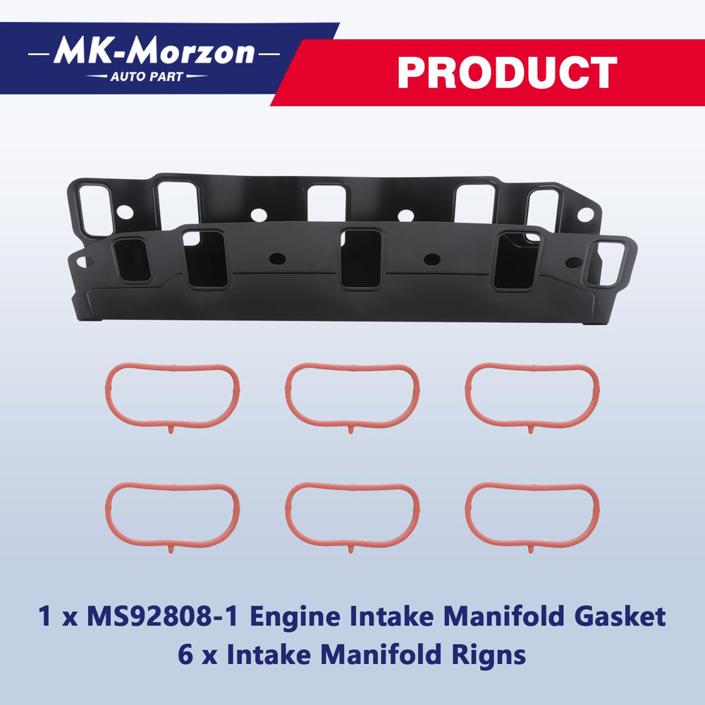 MK-Morzon gasket installed on an engine intake manifold demonstrating fitment and restored seal benefit: reduced leaks