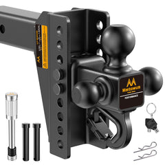 Mmtowus front view showing tri-ball mount and powder-coated finish for durable towing
