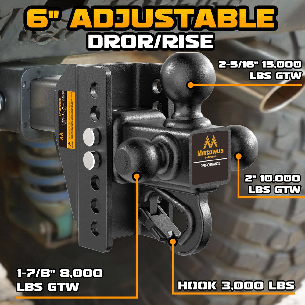 Mmtowus shank adjustment holes showing 6-inch range and quick height leveling benefit