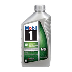 Mobil 1 close-up label highlighting specifications and easy identification for correct use