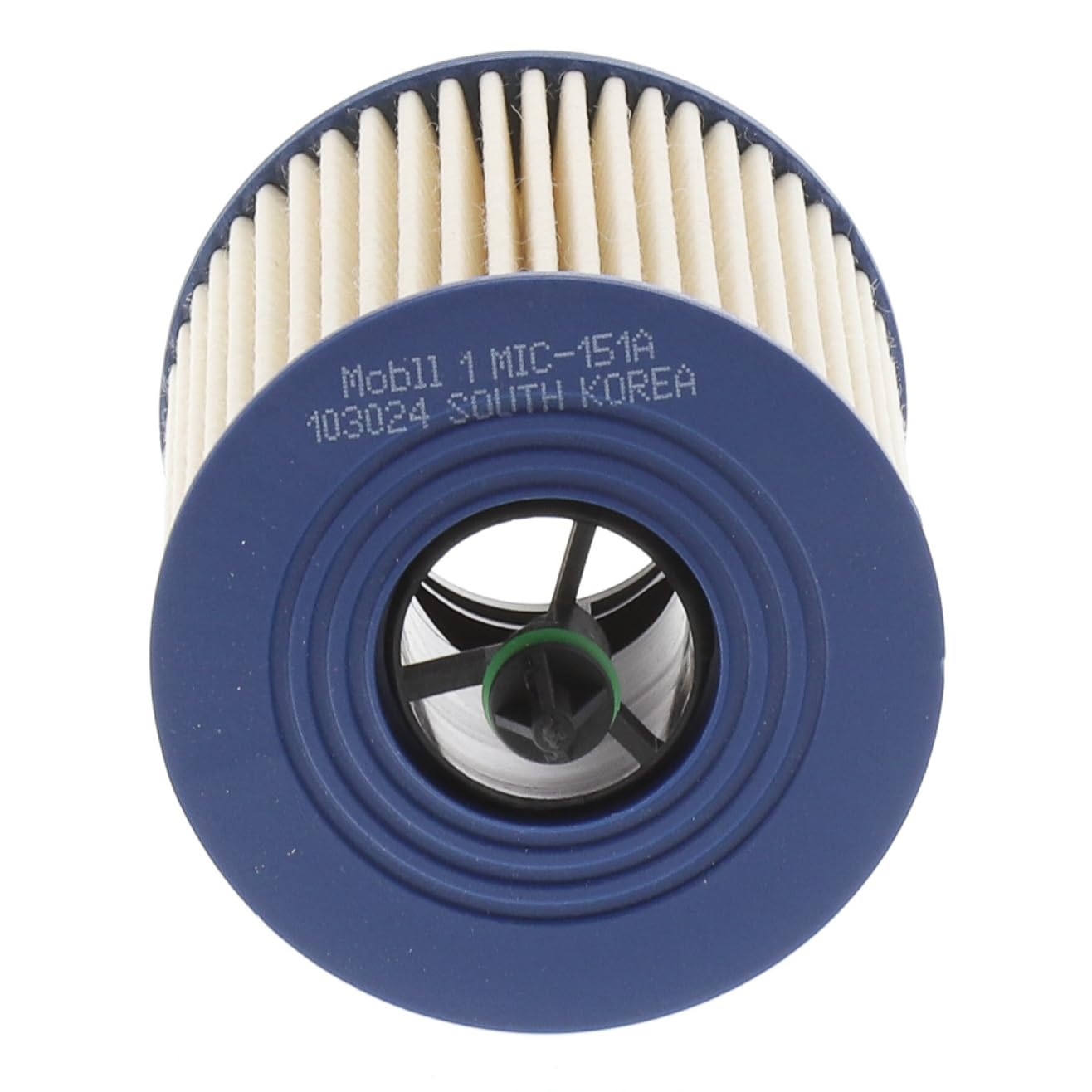 Mobil filter installed in housing illustrating straightforward replacement