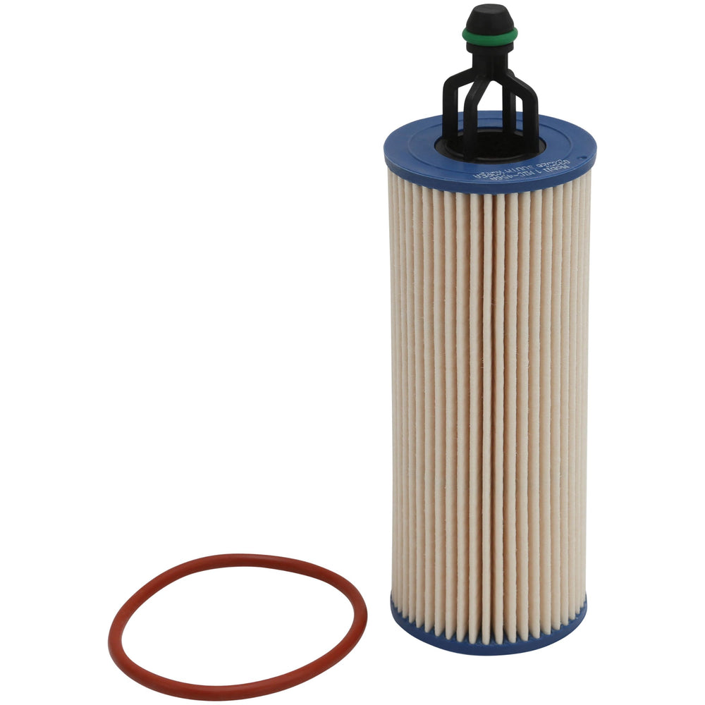 Mobil 1 synthetic blend media close‑up revealing fiber density and filtration effectiveness