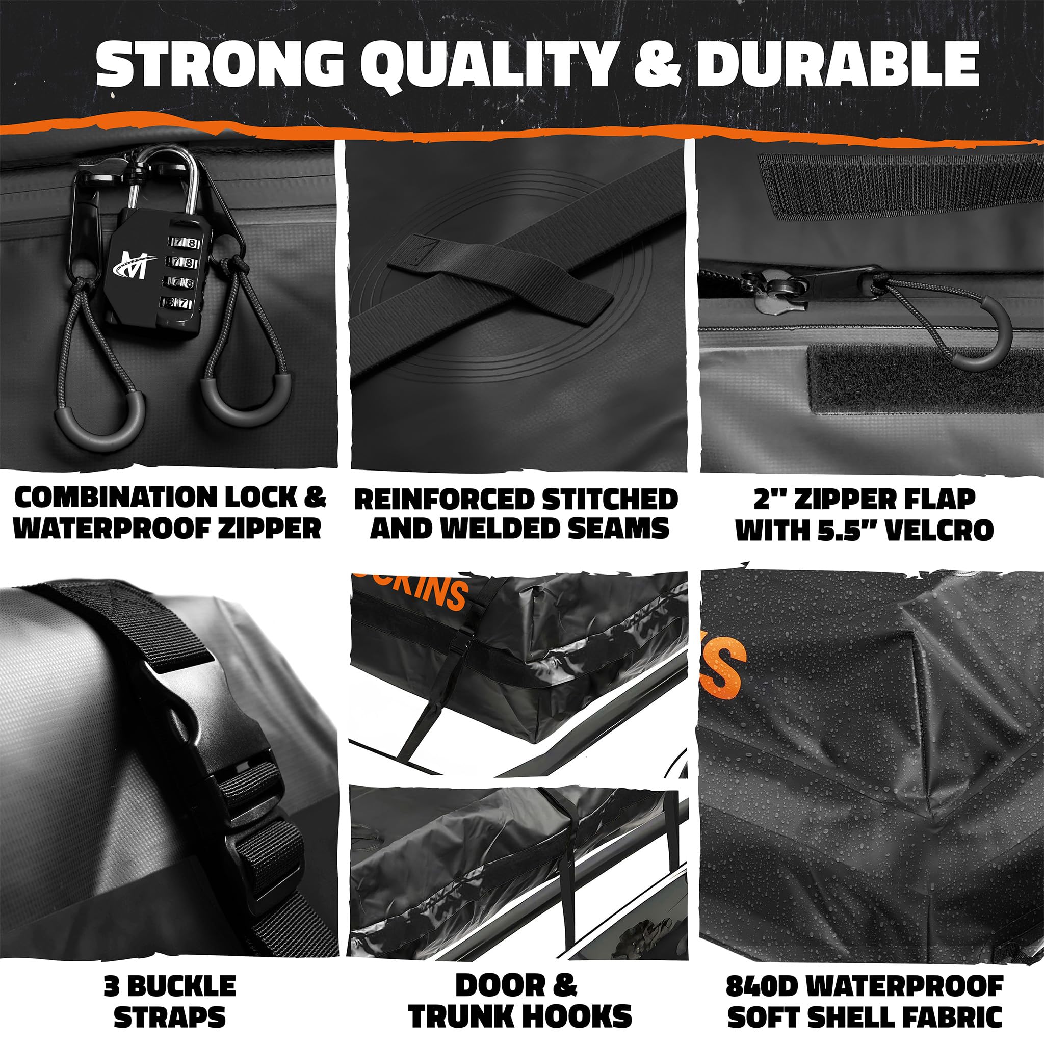 Mockins packed and zipped side view showing compact, weather-resistant hold