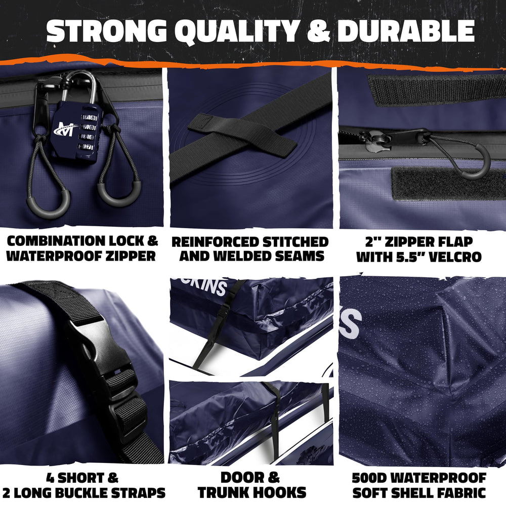 Mockins side-by-side with suitcases to show 30 cu ft capacity comparison