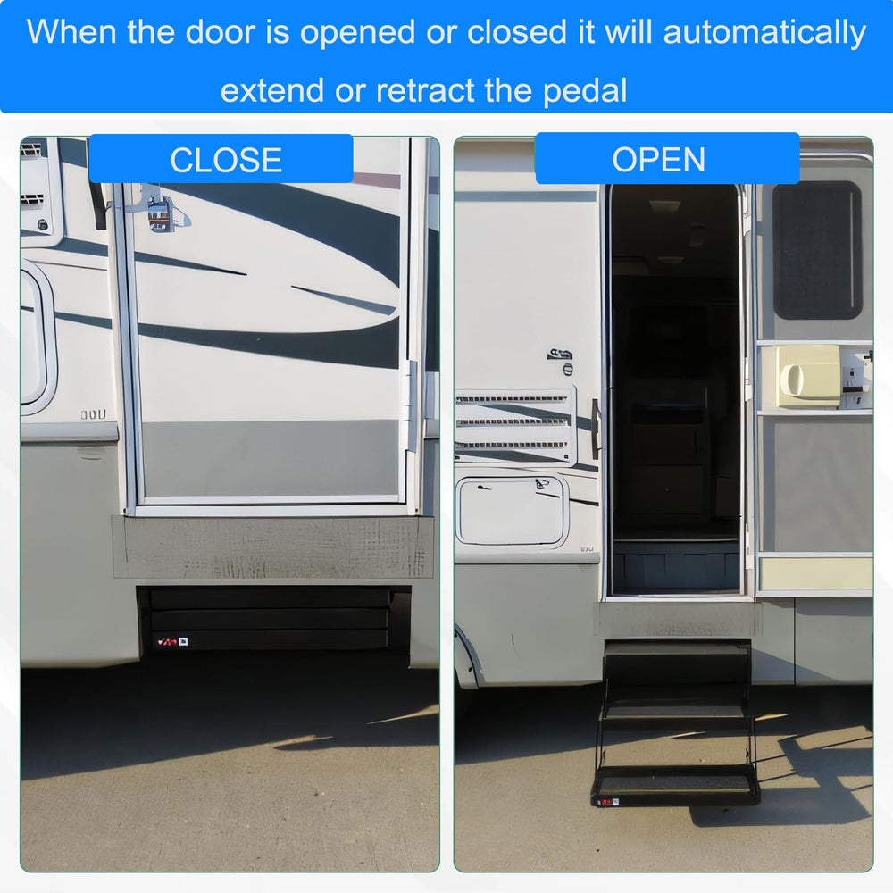 MOCW lifestyle RV entry shot showing smoother step operation and user safety