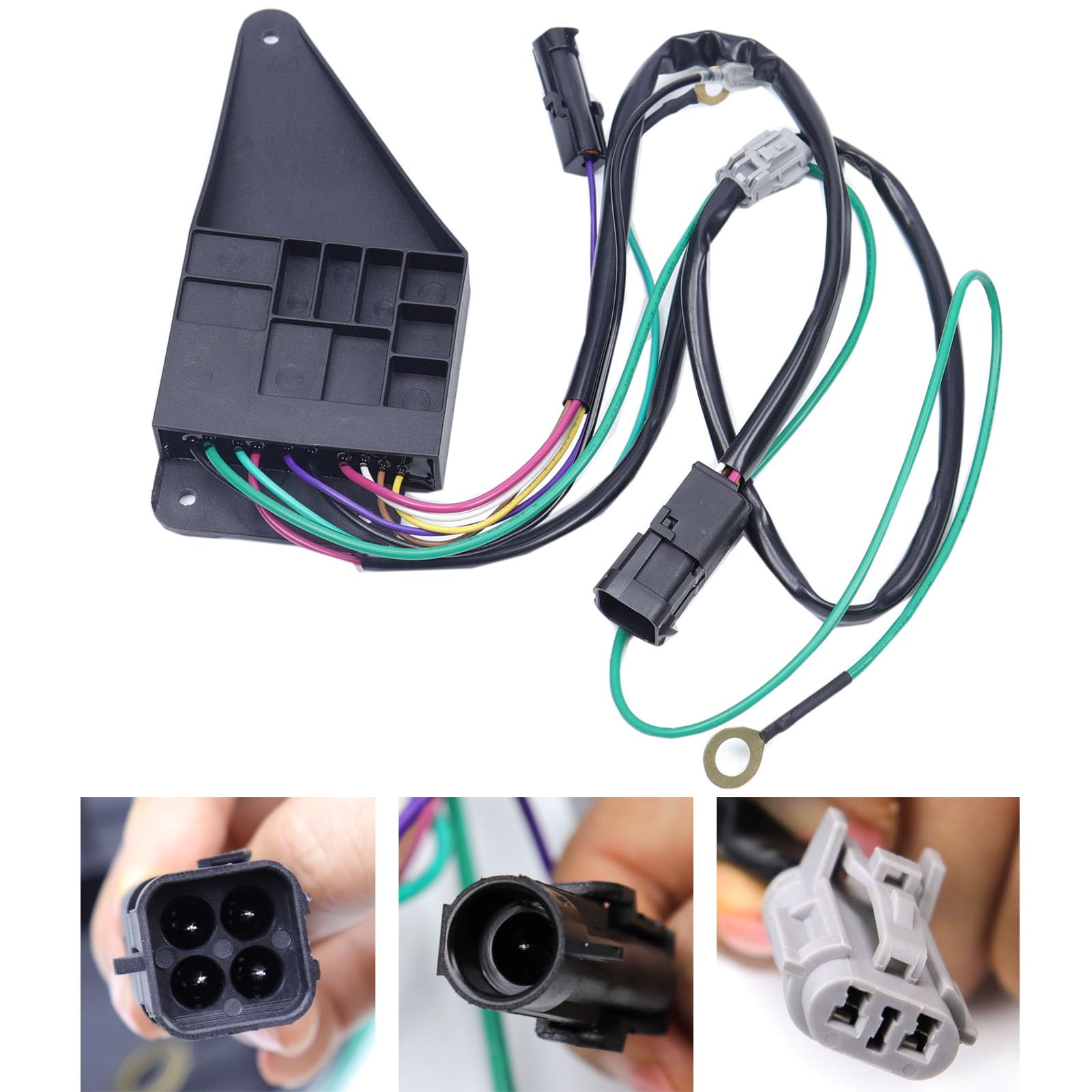 MOCW wiring connector closeup showing compatible plug and easy swap benefit