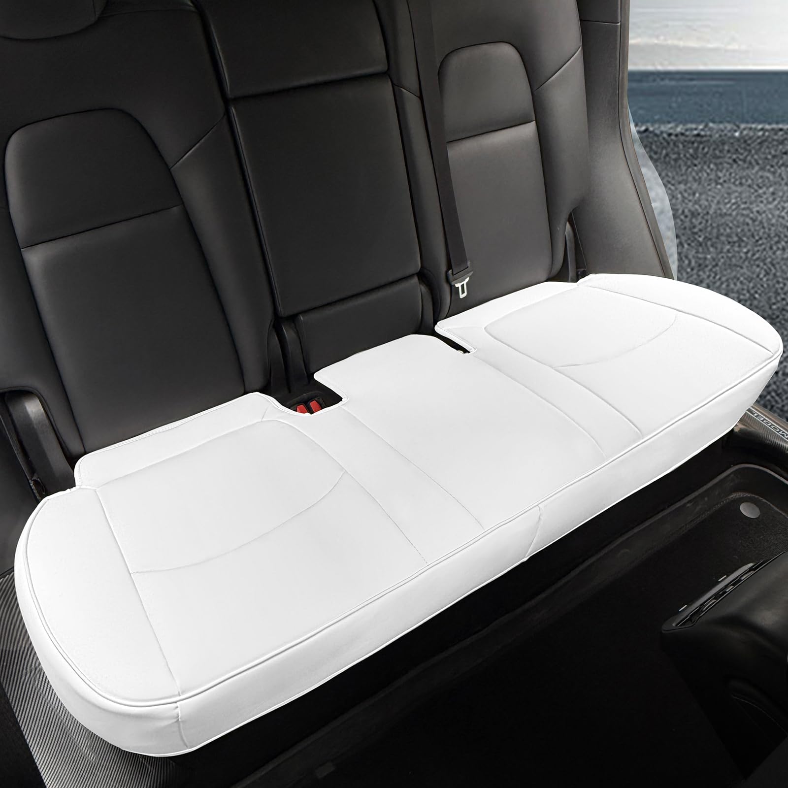 ModeIY Nappa leather rear seat cover front view showing refined upgrade