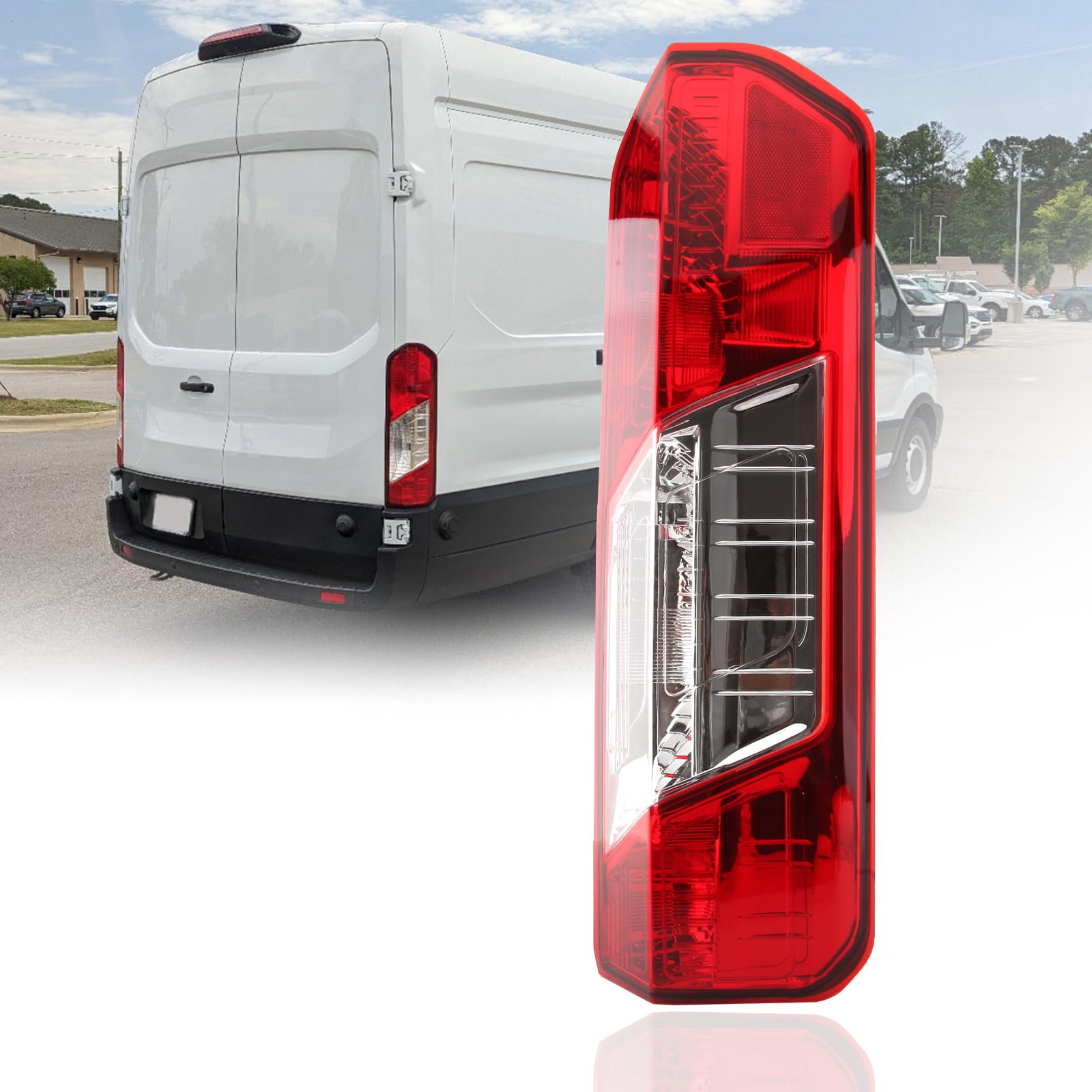 MOFOAP right-side tail light front view showing exact OEM fit and restored look