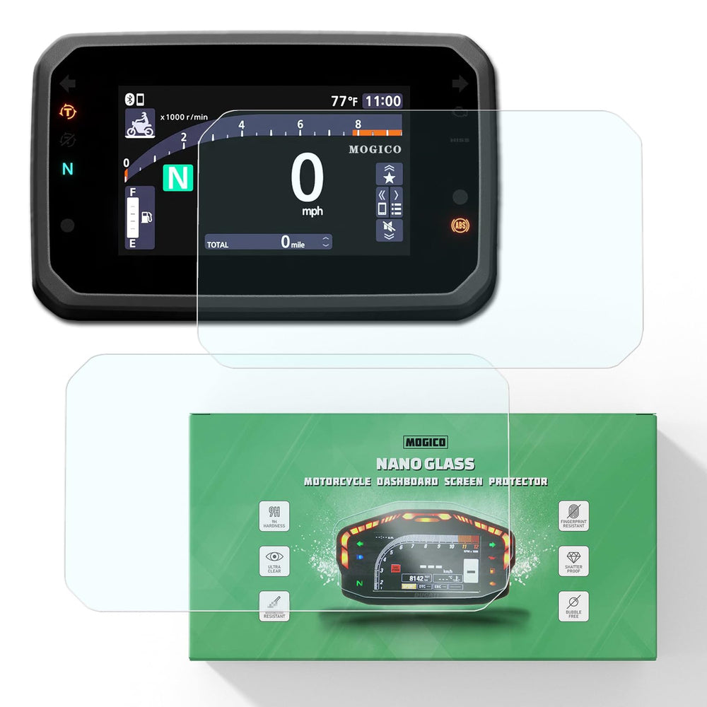 Mogico front packaging showing two ultra-clear protectors and benefits