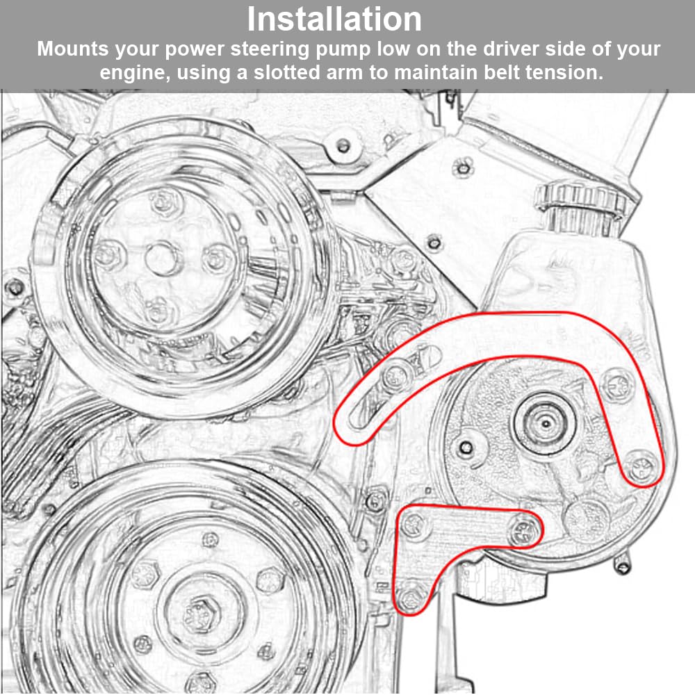 Moker bracket close-up of slotted arm showing adjustment feature for precise belt tension