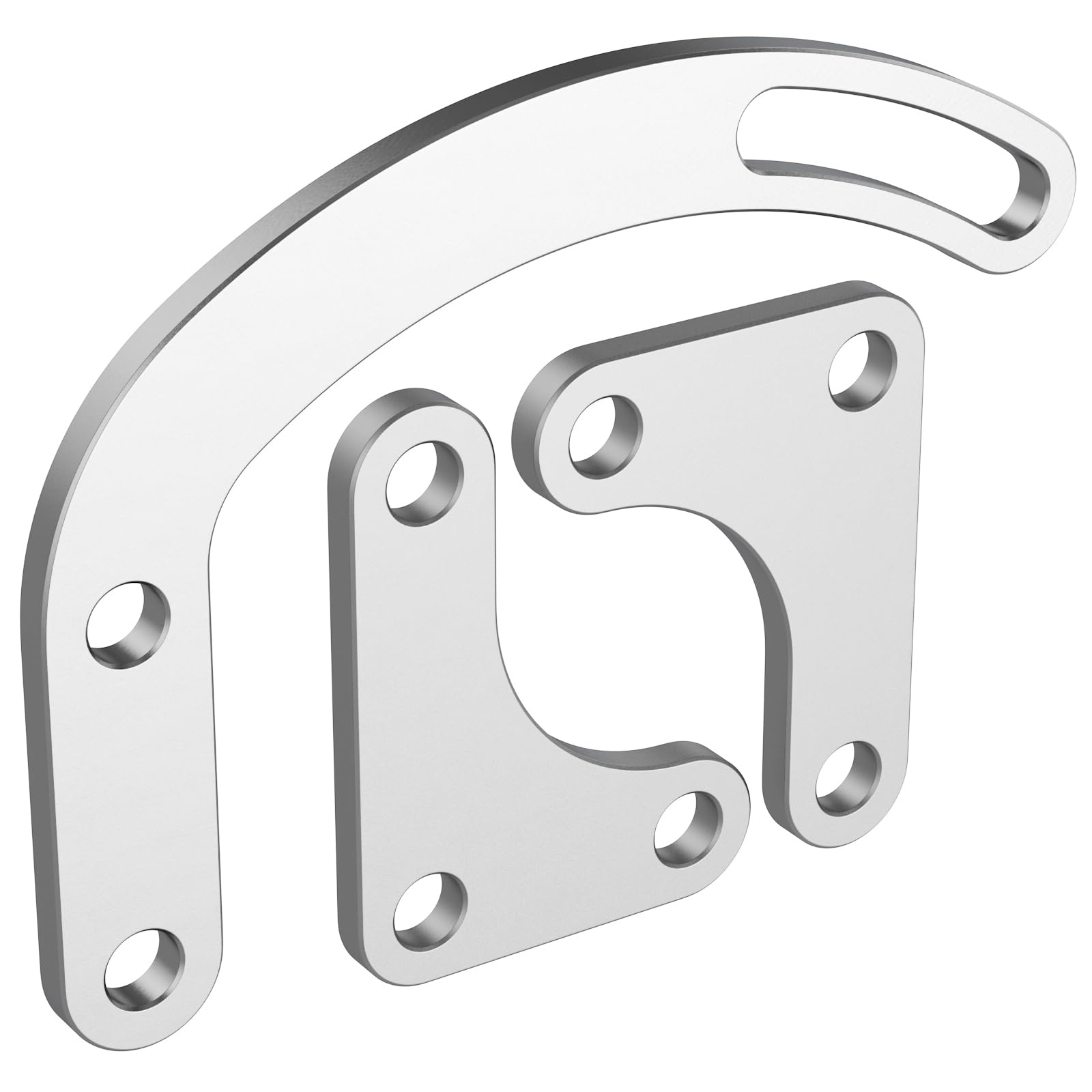 Moker bracket hardware and components laid out showing included bolts and washers for easy install
