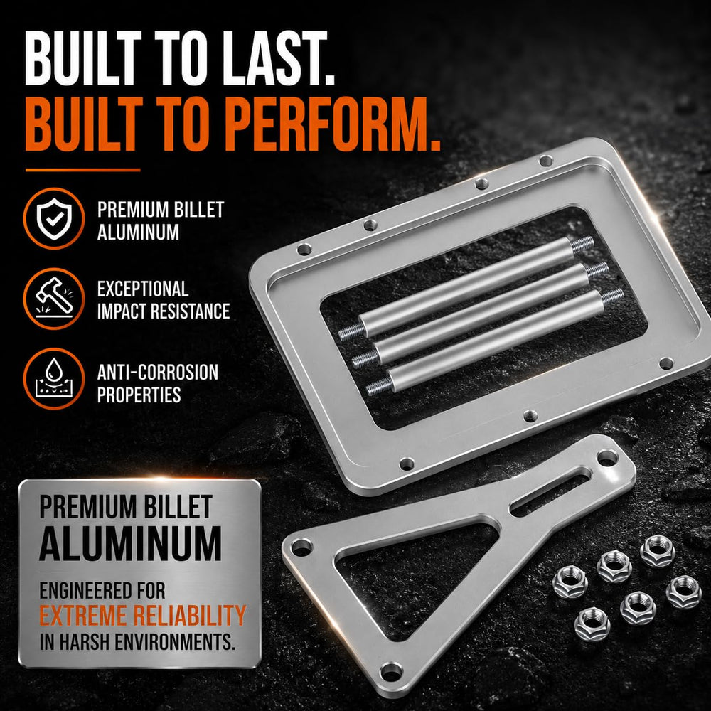 Moker hold down installed in vehicle showing secure battery fit