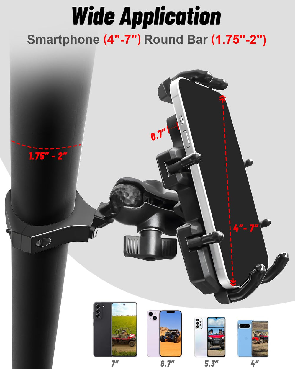 MOMI RAC GP clamp attached to roll cage demonstrating tool-free installation and fit