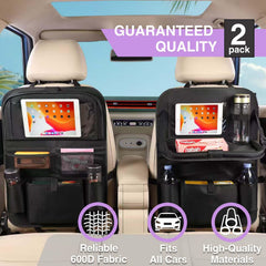 MONKONAR foldable table open on backseat organizer providing stable eating and activity surface