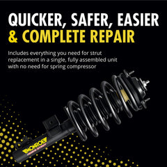Monroe 139105 coil spring close-up showing calibrated spring to restore ride height