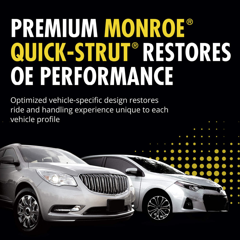 Monroe 139105 upper mount detail highlighting improved steering stability and noise reduction