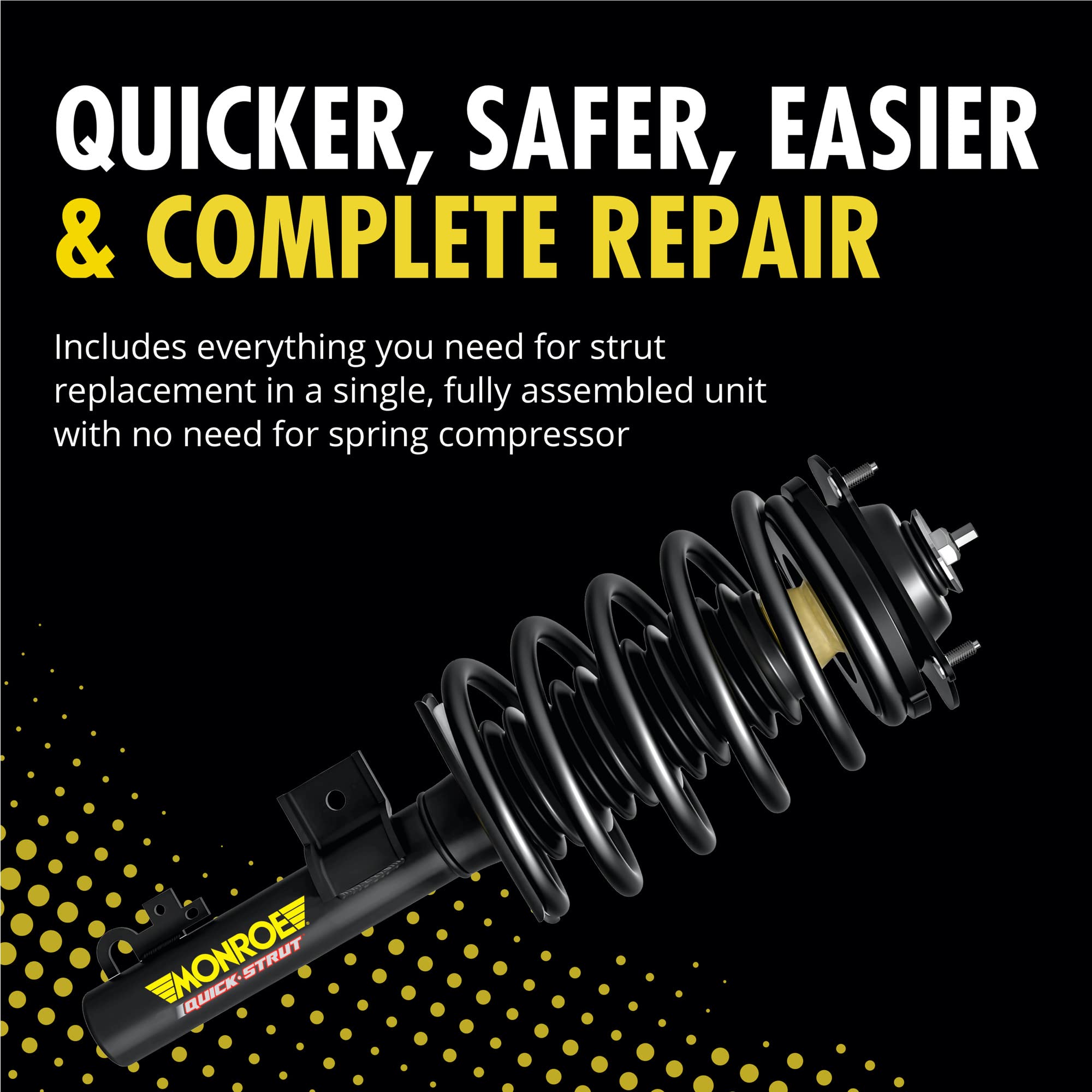 Monroe coil spring detail demonstrating calibrated ride height restoration