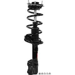 Monroe Quick-Strut upper mount close-up highlighting noise-reduction benefit and steering precision