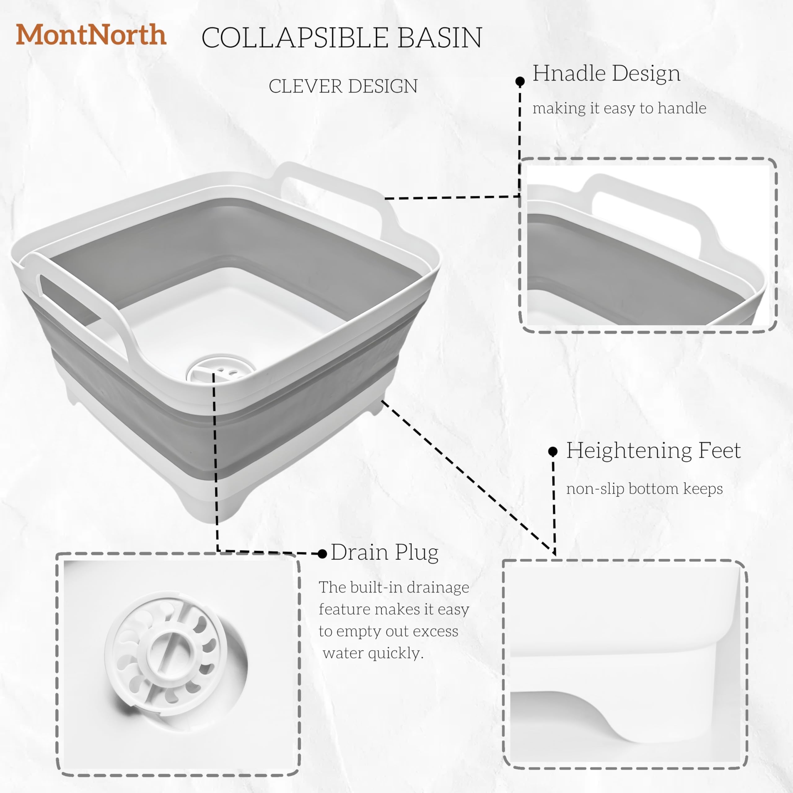 MontNorth expanded top view showing full 9L capacity and stable square shape