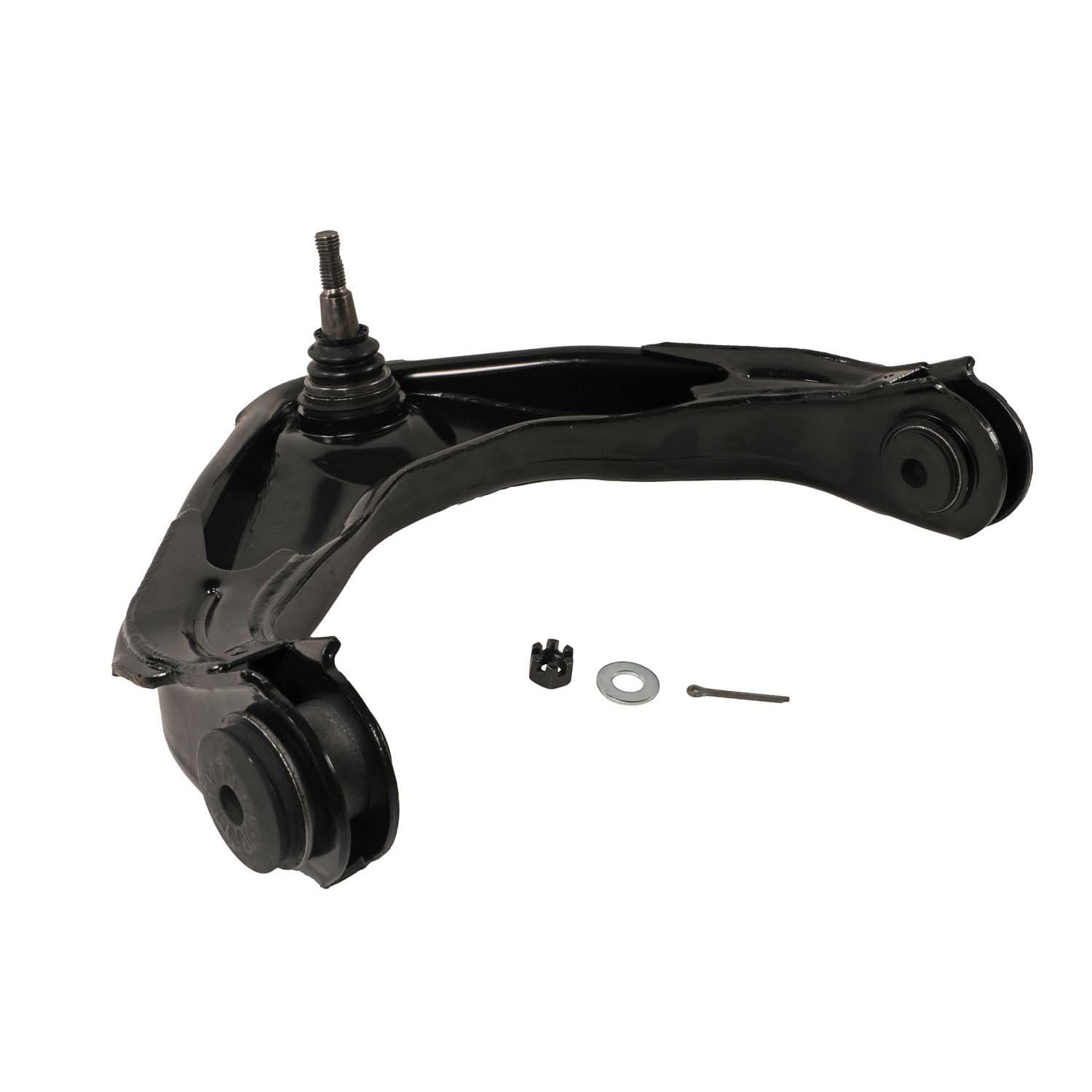 MOOG ball joint close-up and label highlights durable construction and performance